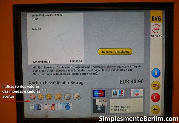 Máquinas auutomáticas do BVG