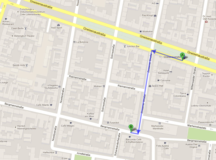 Barcomis em Kreuzberg (clique no mapa para ampliar)